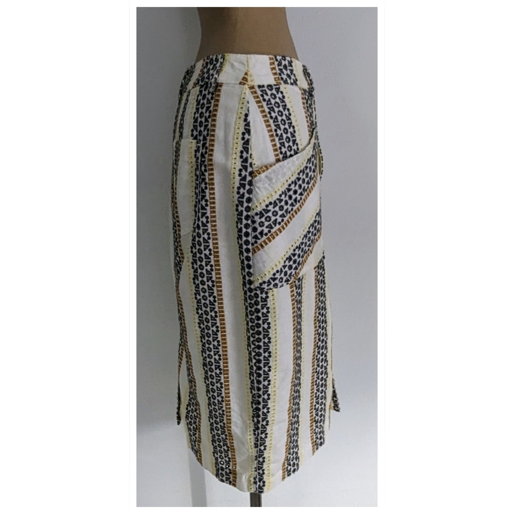Anthropologie Black and Yellow Striped Skirt - Picture 4 of 6